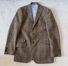 M&S Sartorial Moon Yorkshire Tweed Brown Mix Blazer Men’s 40L Knot Effect Button