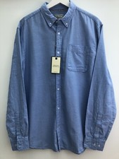 CHRISTIANO BALDINUCCI Shirt Blue Long Sleeve Cotton Oxford Mens XL