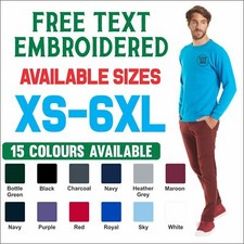 Personalised Custom Embroidered Uneek Classic Sweatshirt Work Wear Jumper TOP