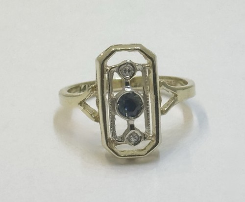 14k yellow gold saphire - 14k,