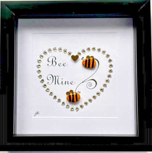 Handmade bee pebble art - handmade,