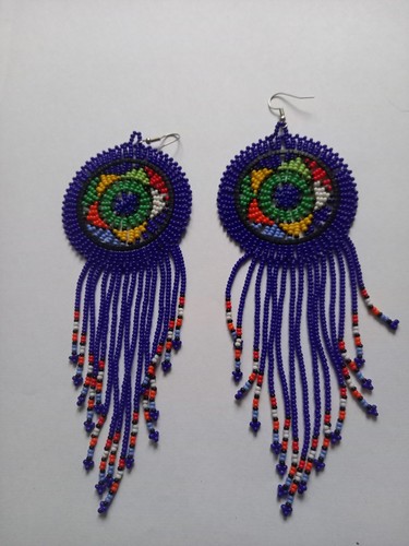 Zulu beaded large blue - large,