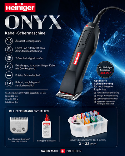 Heiniger onyx speed clipper - onyx, 2