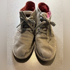 TOMS Womens Desert Boots Ash Grey Suede Botas Size 8.