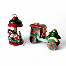 Vintage green and red wooden