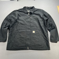 Carhartt Loose Fit Washed Duck Sherpa-Lined Utility Jacket L (Fits XL) Black