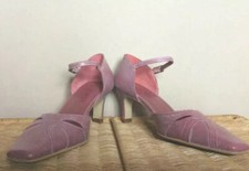 Jones Bootmaker Dusky Pink Mauve Mid Heel Strappy Shoes Leather UK 4 Party Work