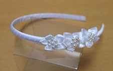 Satin Flower & Pearl Hairband