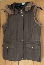 RARE John Lewis Vintage Brown Leather Gilet aso Kate Middleton M uk10/12