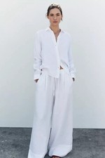 Zara CoOrd Set White 100%Linen