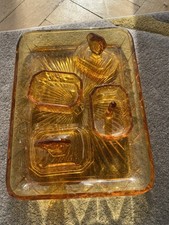 1940s Amber Yellow Glass