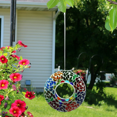 Hanging mosaic bird - hanging, feeder