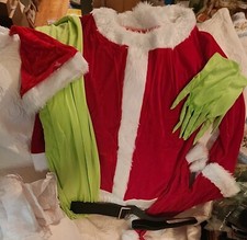 Grinch Santa Outfit Size Small