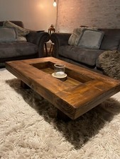 Rustic handmade solid wood sleeper coffee table Xtra Large Xtra wide version 
