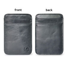 Men Anti-scan Leather Slim ID Credit Card Holder RFID Blocking Thin Small Wallet