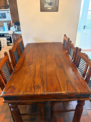 Wood rectangular dining table - wood,