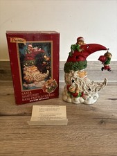 Vintage 1990s PREMIER Hand Painted Ceramic Nightlight Christmas 