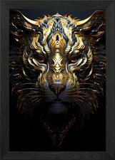 Abstract Gold Tiger Head