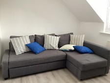 IKEA FRIHETEN  Used Excellent Corner Sofa Bed Grey RRP £699