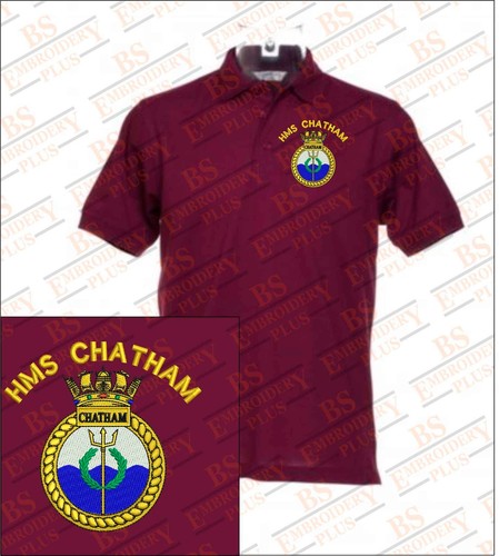 Hms chatham embroidered polo - embroidered,