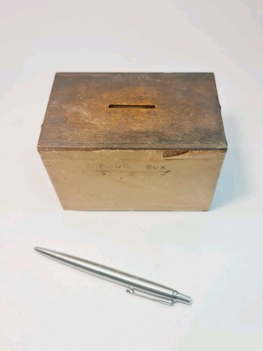 Wooden telephone money box - wooden,