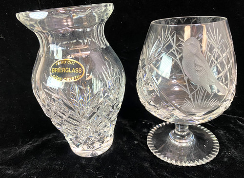 Royal brierley crystal vase - crystal,