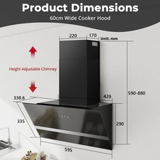 60cm angled cooker hood - 60cm,