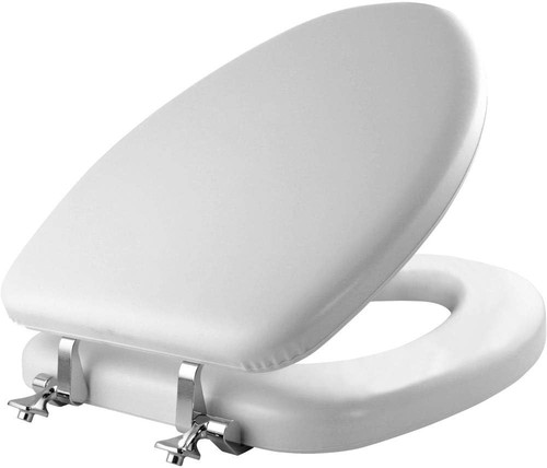 Padded toilet seat - with, chrome