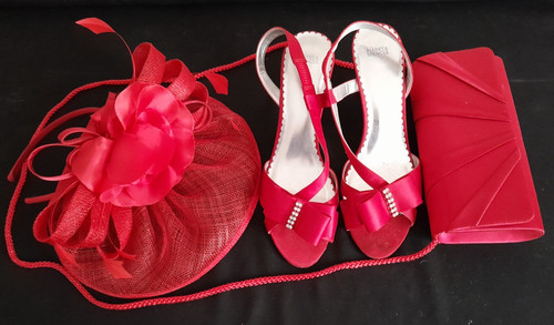 Red sling back shoes - red,