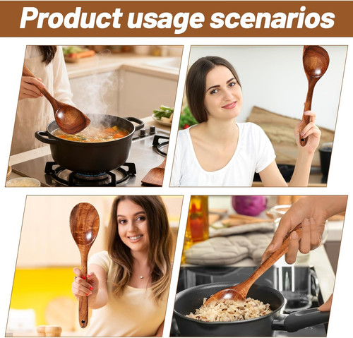 Large wooden spoon pcs - wooden, 2