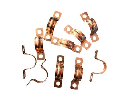 Copper saddle clips - clips, 15mm