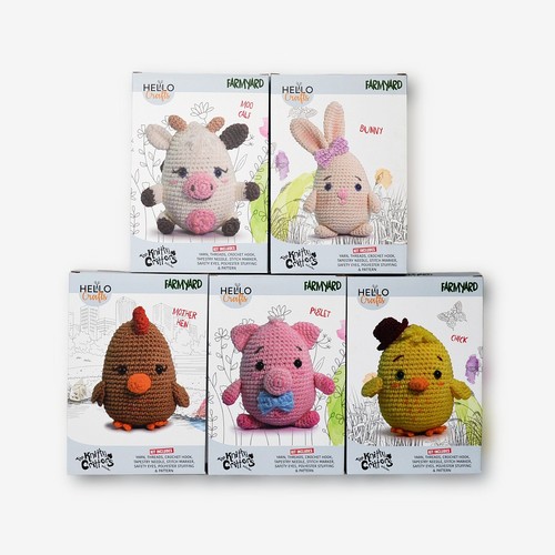Farmyard crochet kit bundle - farmyard,