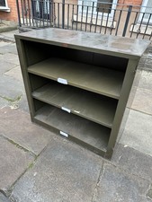 Cabinet Office Garage Shed Cellar Army Green Howden Shelves Vintage Old 