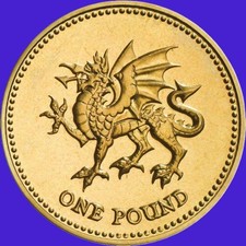 £1 Coin. QUEEN ELIZABETH II 1995 WELSH DRAGON ONE POUND COIN BUNC.