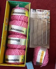 5 Balls Of Sirdar Shemara Cotton Yarn, With Set Of 4 New Crochet Hooks (reduced)