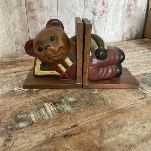 Vintage wooden carved teddy - vintage,