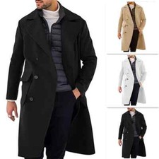 Men Woolen Trench Coat Double
