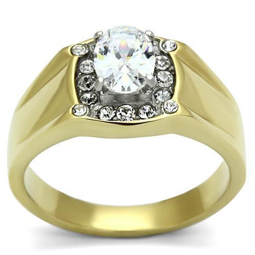 Mens gold ring oval pinky