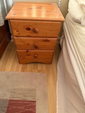 wooden bedside tables x3