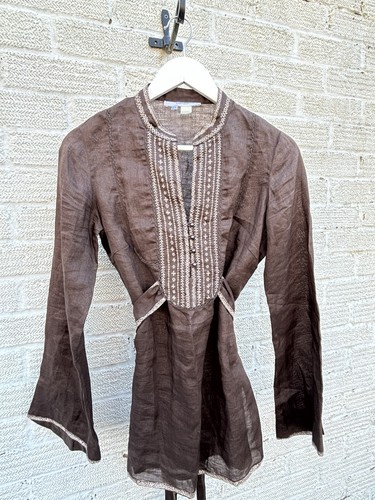 Zara brown 100 - brown, ramie