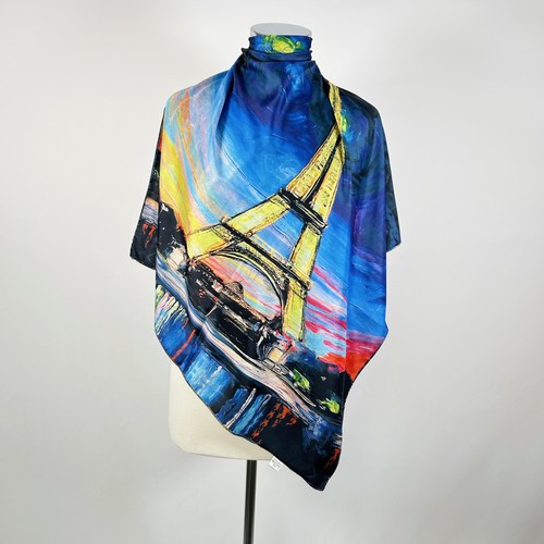 Vintage silk blend satin scarf - blend,