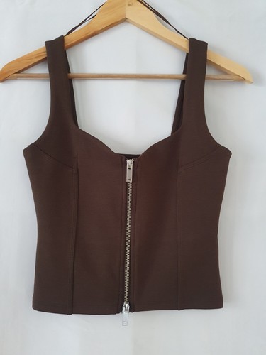 Zara chocolate brown - brown, zip
