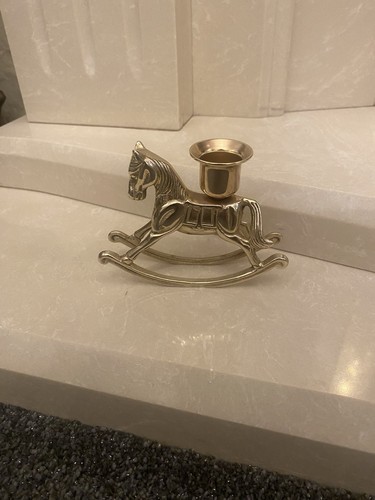 Antique brass rocking horse - antique,
