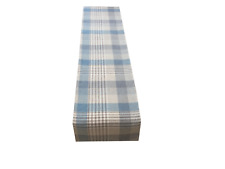 Katrine Ocean Blue Tartan Plaid Faux Wool lined table/Bed wedding runner made UK