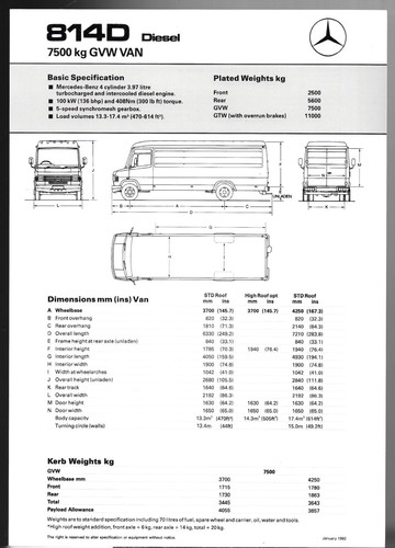 Mercedes benz 814d van - mercedes-benz,