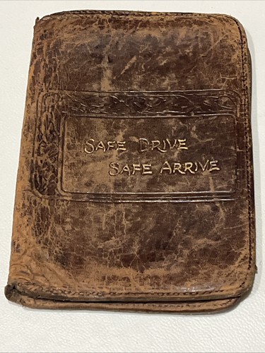 Vintage leather wallet driving - leather,