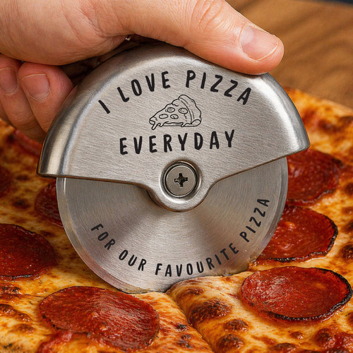 Personalised engraved pizza - engraved,