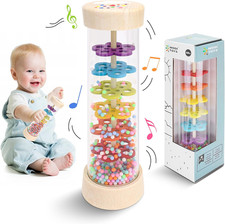 Wooden Baby Rattle Toys, Rain