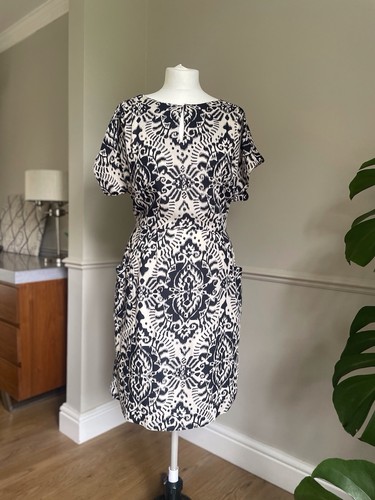 White stuff ikat print dress - white,