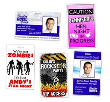 Personalised Plastic Cards & Design Service Hen Stag Night Novelty Lanyard